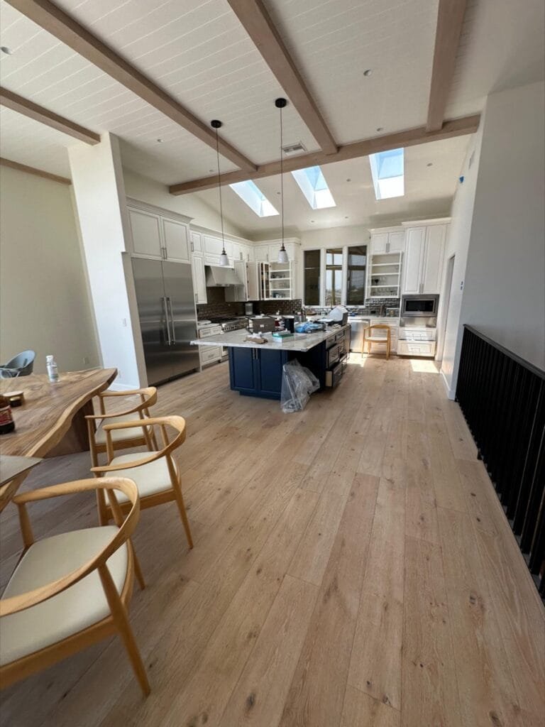 Clean, empty living area ready for contents to return after smoke cleaning in Pacific Palisades